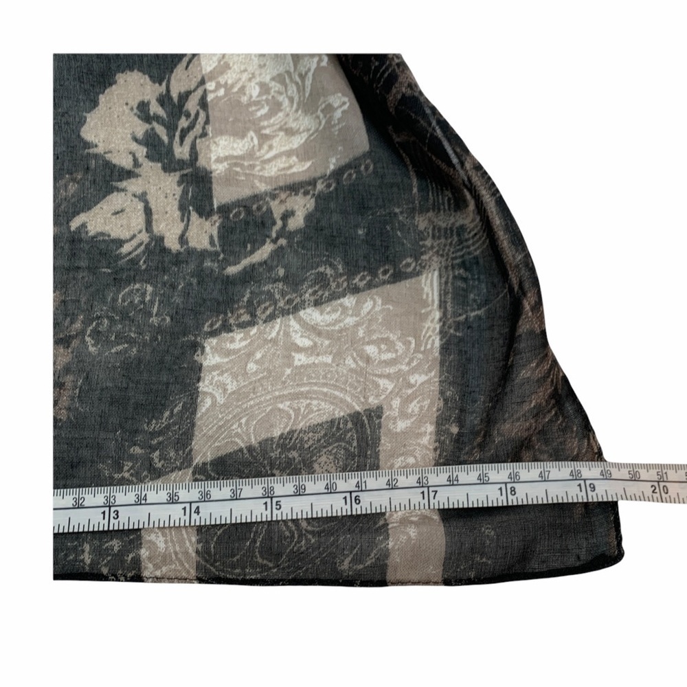 Lightweight🌺 Taupe Scarf Rectangular Geometric Pattern - Picture 3 of 5